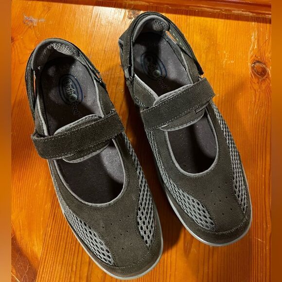 Ortho Feet Sanibel Mary Jane Gray Orthotic Shoes. Size 10B. Great Used Condition - Picture 1 of 9